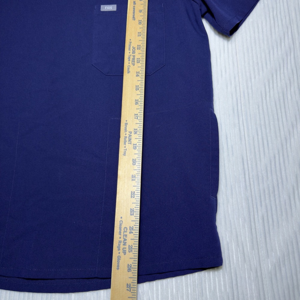 FIGS Mens Chisec Three-Pocket Scrub Top Navy Blue V-Neck TM3000 Small - Picture 8 of 9